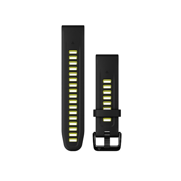 QuickFit 20 Silicone Band Black with Electric Lime
