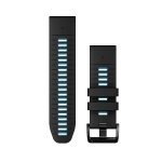 QuickFit 26 Silicone Band Black with Cirrus Blue
