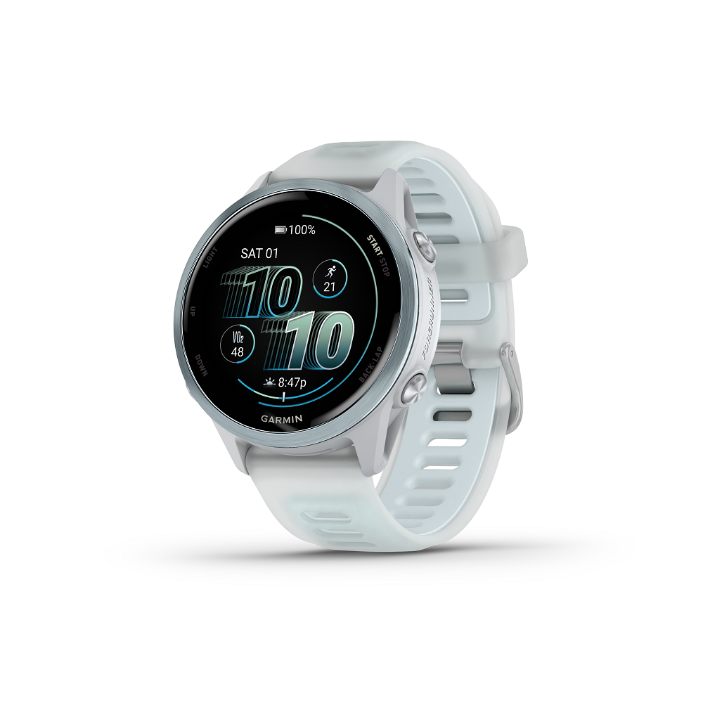 Forerunner® 570 42mm Cloud Blue Aluminum with Translucent Whitestone and Cloud Blue